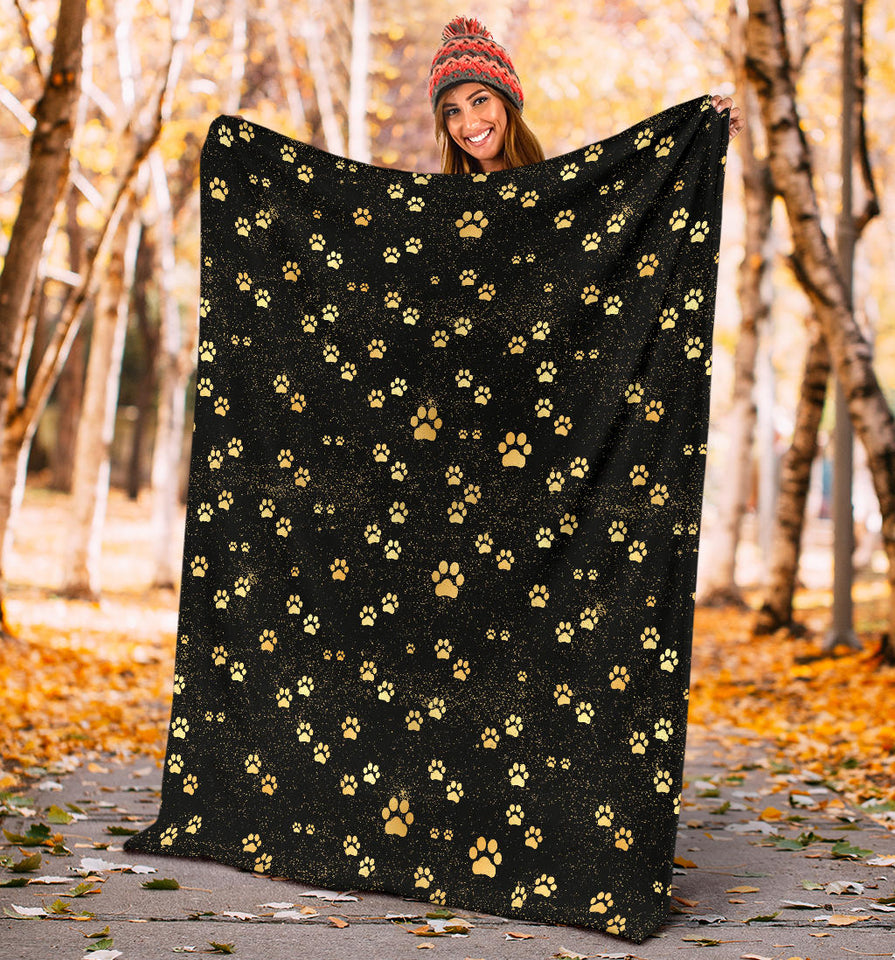 Dog Paws Pattern Print Design 05 Premium Blanket