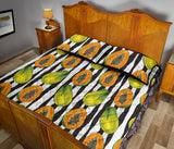 papaya design pattern Quilt Bed Set