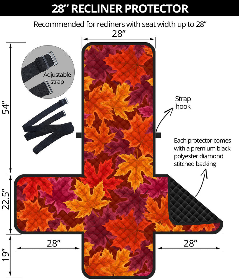 Autumn maple leaf pattern Recliner Cover Protector