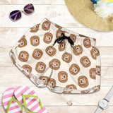 Lion Pattern Print Design 01 Women Shorts
