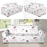 Poodle Dog Rose Cake Pattern Sofa Slipcover