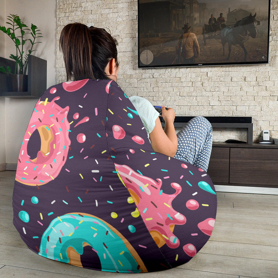 Colorful Donut Glaze Pattern Bean Bag Cover