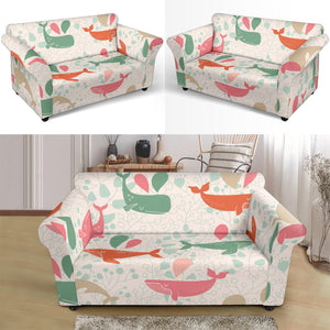 Cute Whale Pattern Loveseat Couch Slipcover