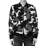 Crow Illustration Pattern Women'S Bomber Jacket