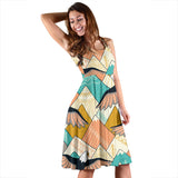 Eagle Pattern Print Design 02 Sleeveless Midi Dress