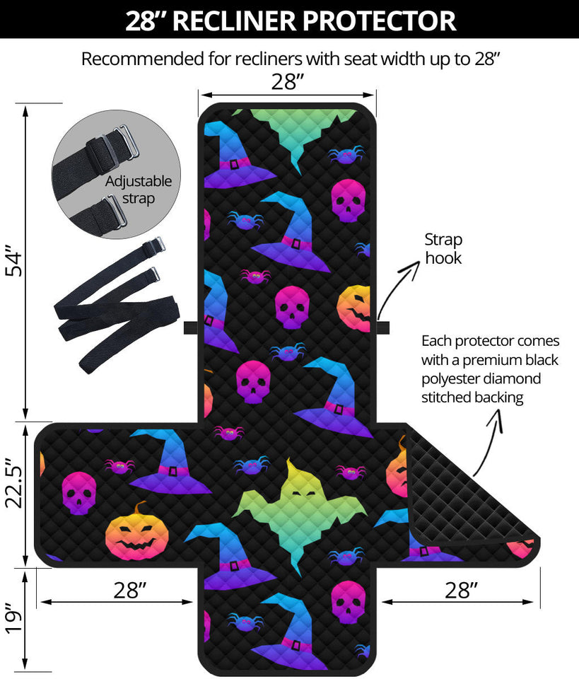 Colorful halloween background Recliner Cover Protector