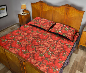 Red Tomato Pattern Quilt Bed Set