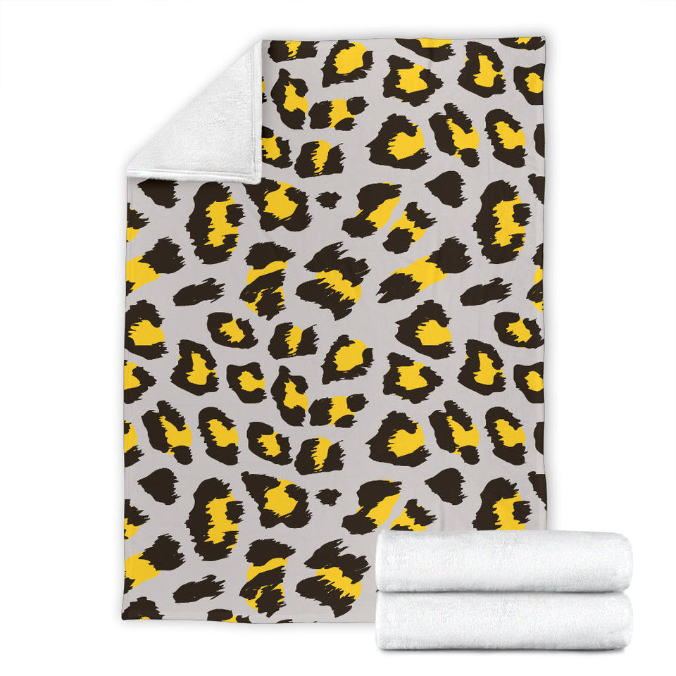 Gray Leopard Print Pattern Premium Blanket