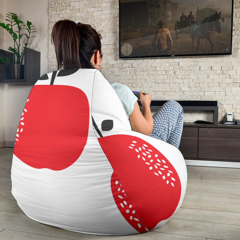 Red Apples White Background Bean Bag Cover