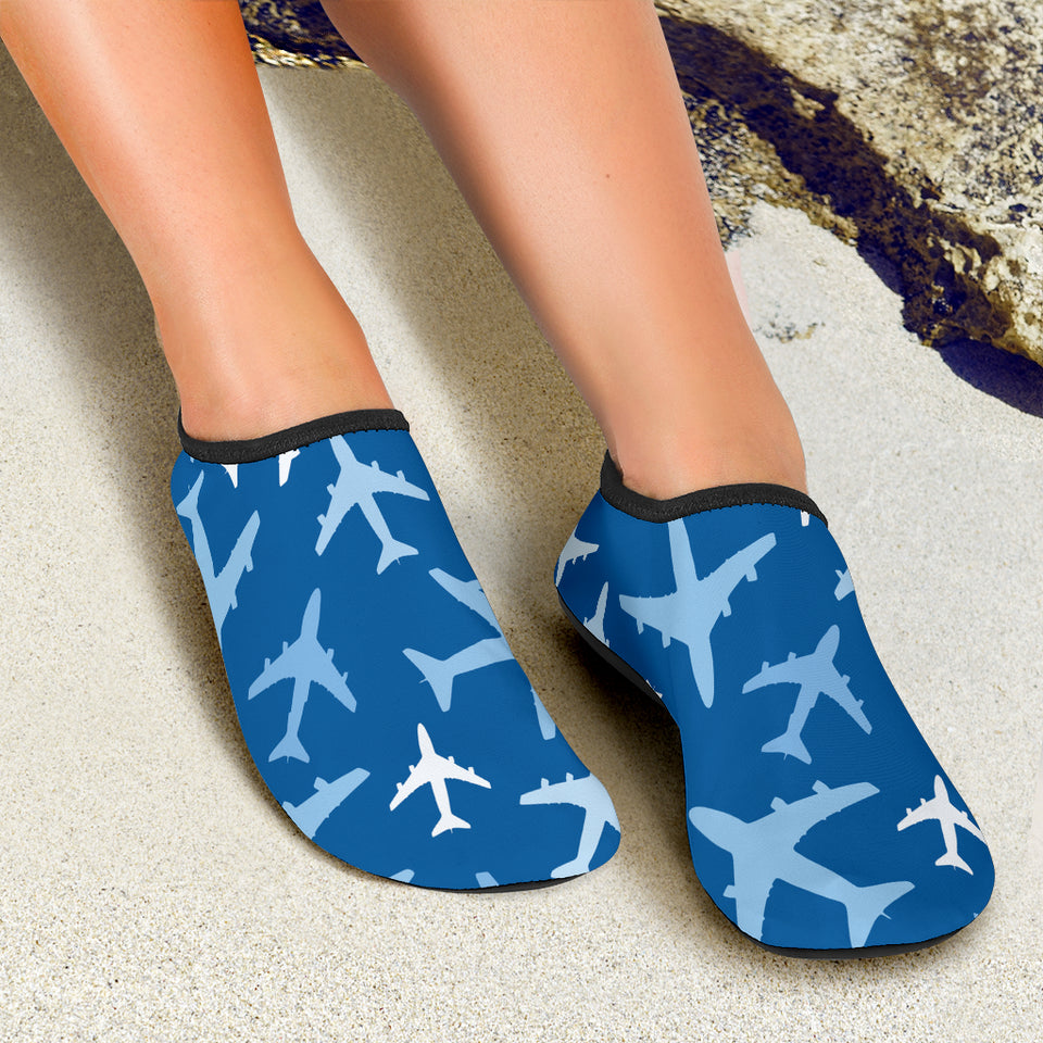 Airplane Pattern In The Sky Aqua Shoes