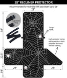 Spider web design pattern Black background white cobweb Recliner Cover Protectorer