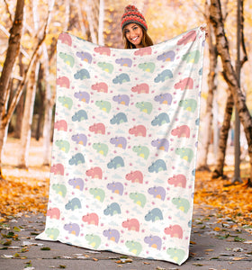 Hippopotamus Pattern Print Design 03 Premium Blanket