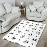 Cute French Bulldog Paw Pattern Area Rug