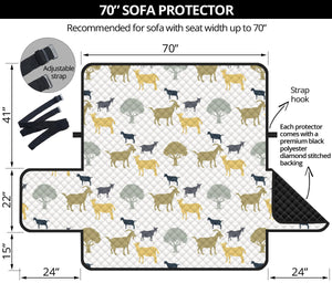 Silhouettes of goat and tree pattern Sofa Cover Protector