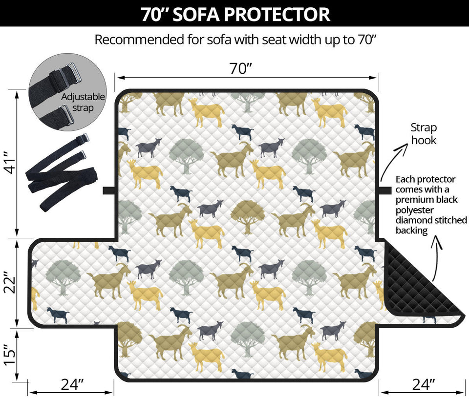 Silhouettes of goat and tree pattern Sofa Cover Protector