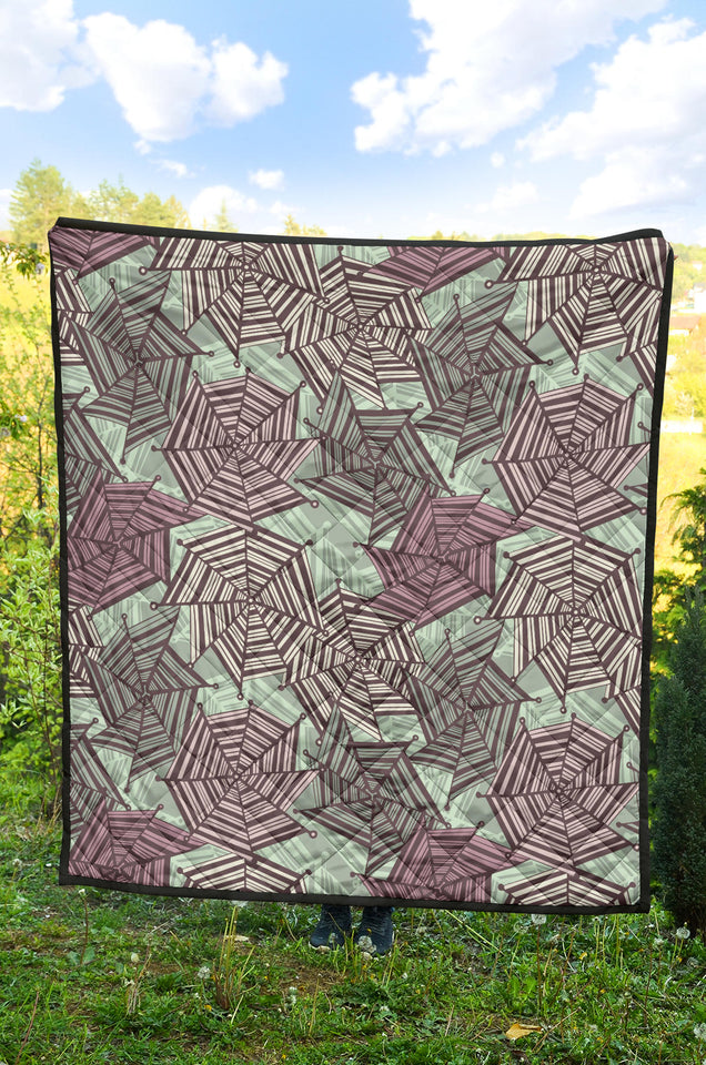 Spider Web Cobweb Design Color Pattern Premium Quilt