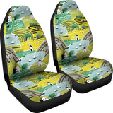 Hand Drawn Windmill Pattern  Universal Fit Car Seat Covers