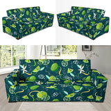 Lime Ice Flower Pattern Sofa Slipcover
