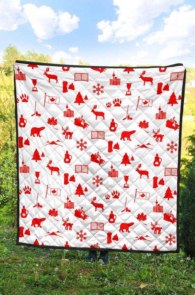 Canada Pattern Print Design 04 Premium Quilt