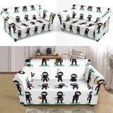 Cute Ninja Katana Sword Pattern Loveseat Couch Slipcover