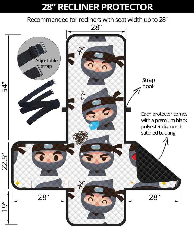 Cute ninja design pattern Recliner Cover Protector