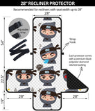Cute ninja design pattern Recliner Cover Protector