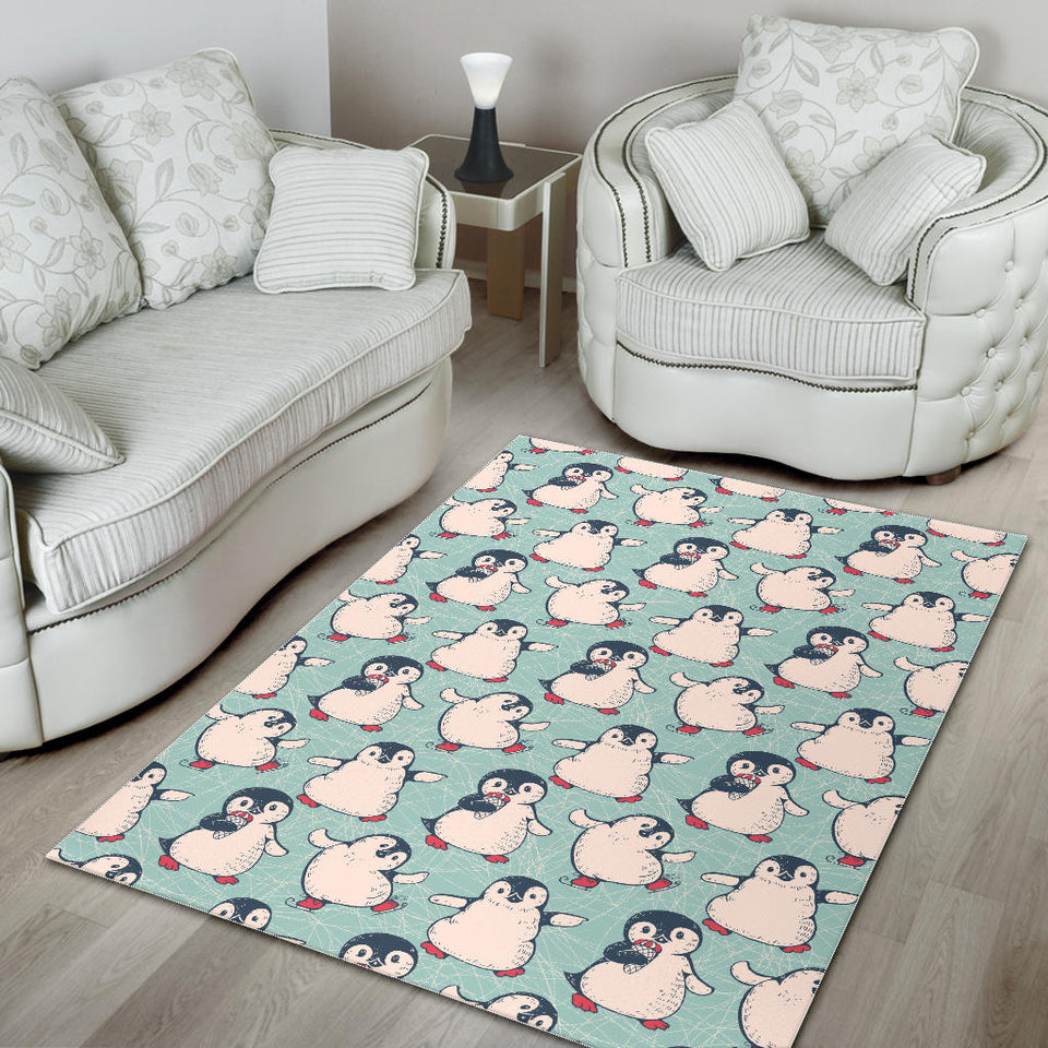 Cute Penguin Pattern Area Rug