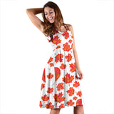 Canada Pattern Print Design 02 Sleeveless Midi Dress