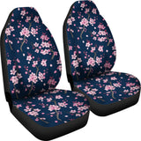 Pink Sakura Cherry Blossom Blue Background  Universal Fit Car Seat Covers