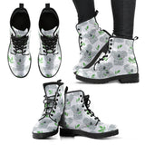 Hand Drawn Koala Leaves Pattern Leather Boots