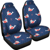 Cute Sea Lion Seal Christmas Hat Candy Cane Heart Pattern  Universal Fit Car Seat Covers