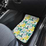 Cute Parrot Toucan Flamingo Cactus Exotic Leaves Pattern Front Car Mats