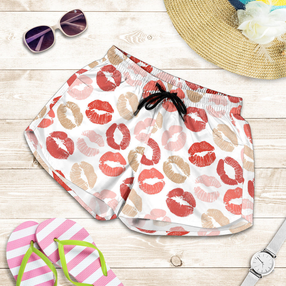 Lips Pattern Print Design 04 Women Shorts