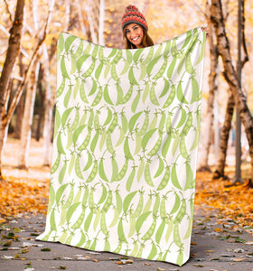 Green Peas Pattern Print Design 03 Premium Blanket