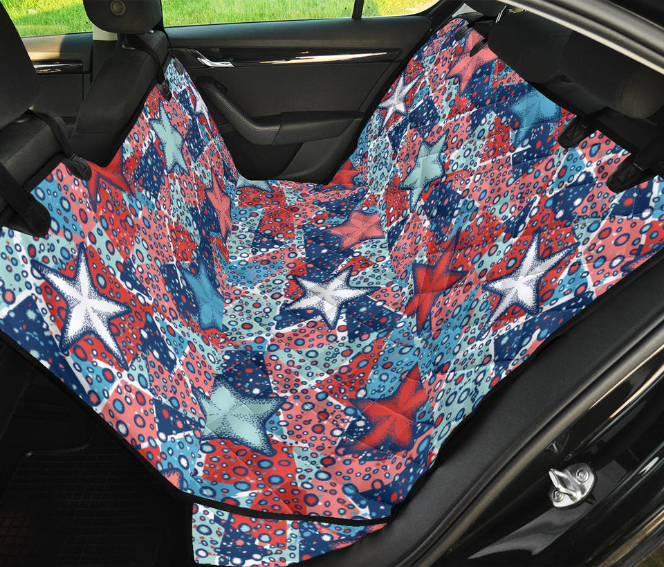 Hand Drawn Colorful Starfish Dog Car Seat Covers
