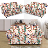 Peacock Tropical Flower Pattern Loveseat Couch Slipcover