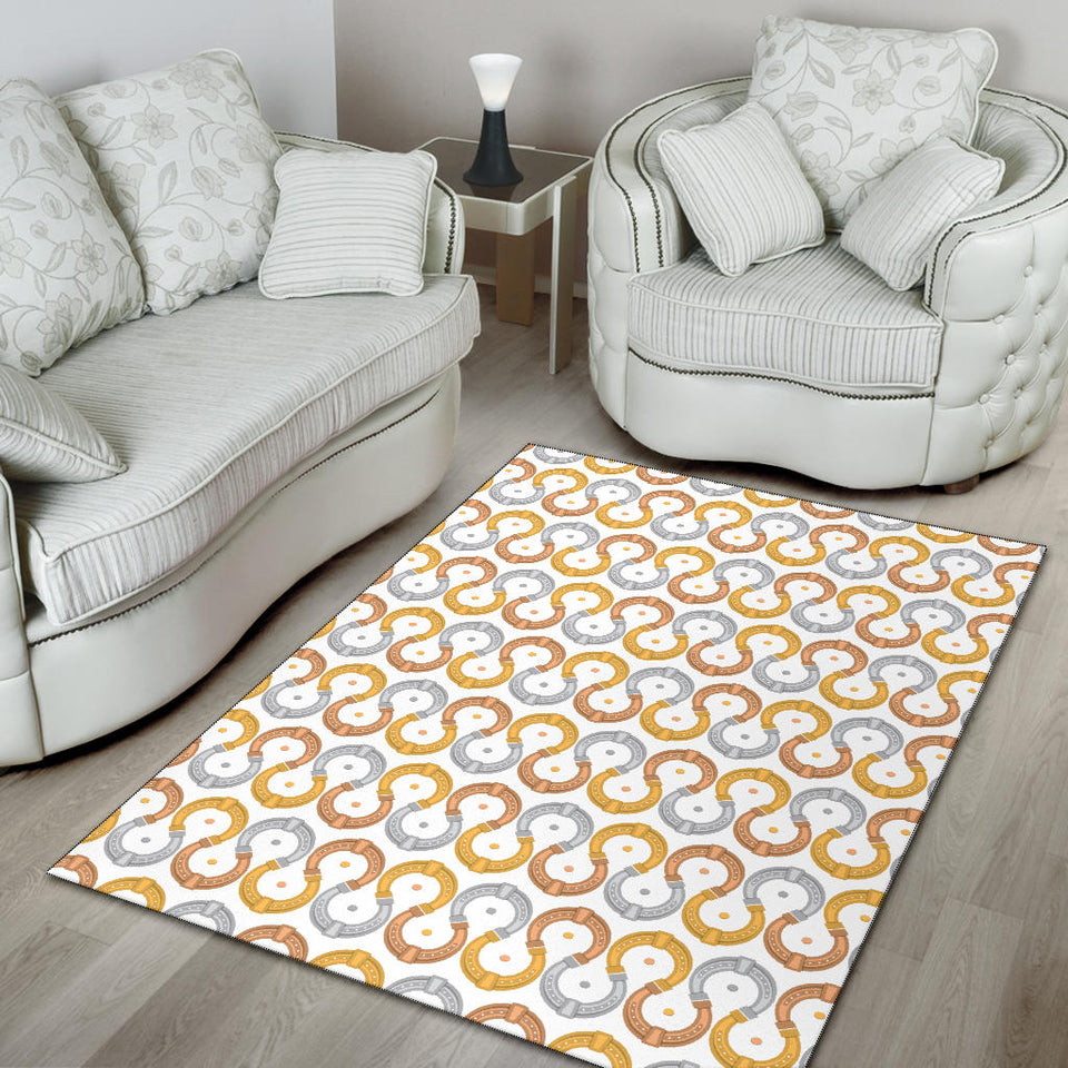 Horseshoes Pattern Print Design 03 Area Rug