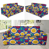 Passion Fruit Blue Background Sofa Slipcover