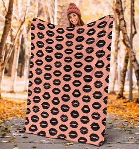 Lips Pattern Print Design 02 Premium Blanket