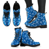 Airplane Pattern In The Sky Leather Boots