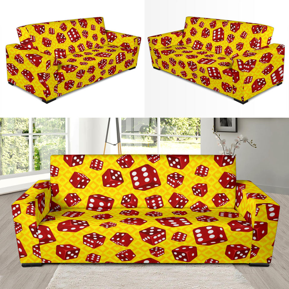 Dice Pattern Print Design 04 Sofa Slipcover