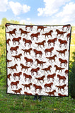 Horses Running Pattern Background Premium Quilt
