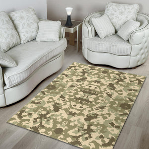 Light Green Camo Camouflage Pattern Area Rug