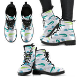 Watercolor Crocodile Pattern Leather Boots