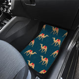 Camel Pattern Blue Blackground Front And Back Car Mats