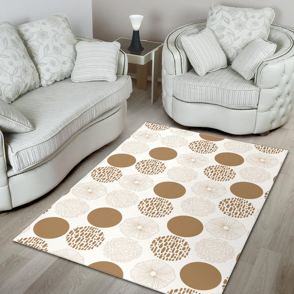 Gold Texture Mushroom Pattern Area Rug
