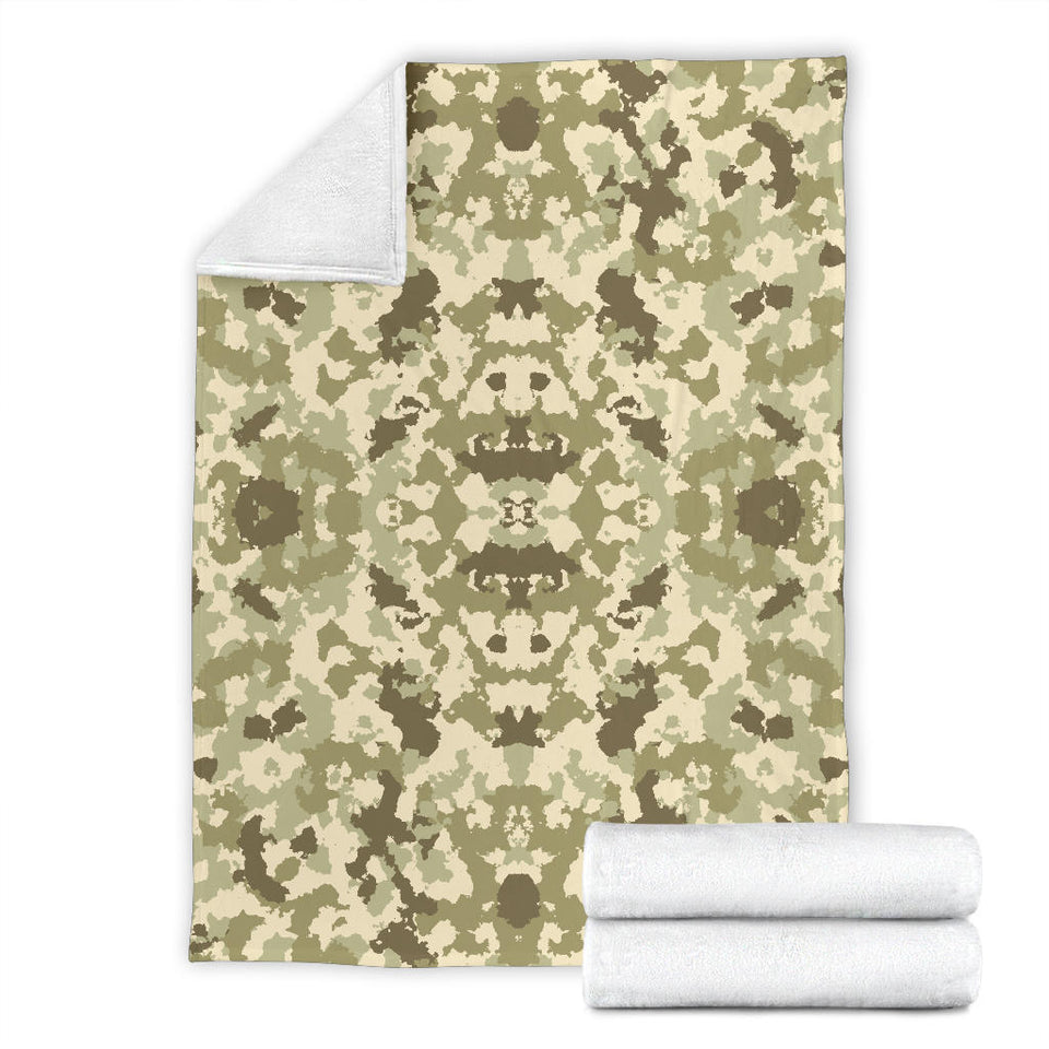 Light Green Camo Camouflage Pattern Premium Blanket