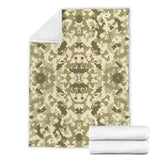 Light Green Camo Camouflage Pattern Premium Blanket