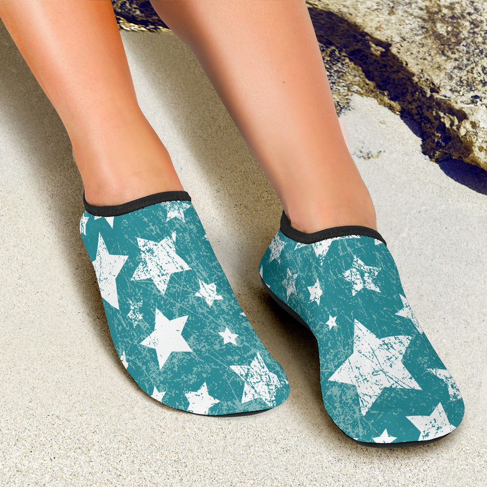 Vintage Star Pattern Aqua Shoes