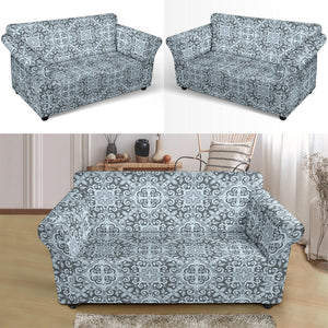 Traditional Indian Element Pattern Loveseat Couch Slipcover